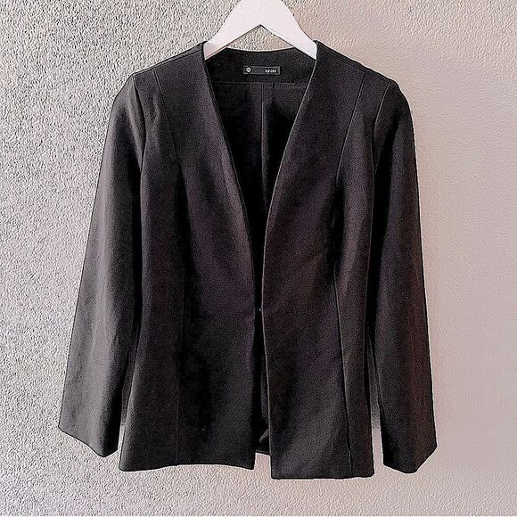 Krisa Revolve Blazer Womens Black Ponte Open & Hook Eye Closure Short Ja… - Picture 1 of 14